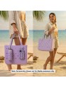 Madosh EVA Beach Tote Bag for Women - Waterproof Rubber Open Top Pool Bag - Washable Sandproof Large Travel Basket - Durable Gym, Shower & Boat Utility Handbag (13.5" x 12")(PURPLE)